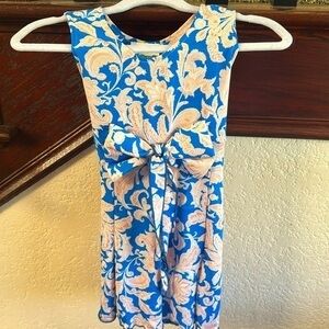 SEW SWEET Girls 2T Blue & Pink Paisley Sleevelessless Sun Dress MADE in USA